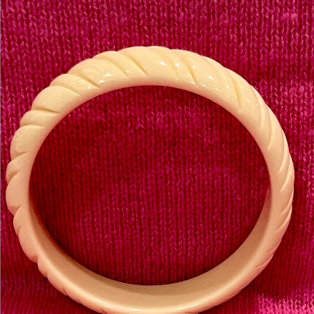 Faux Ivory Bangle Bracelet - Picture 5 of 16